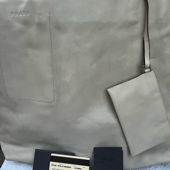 Large stone color Prada tote - Picture 5 of 8